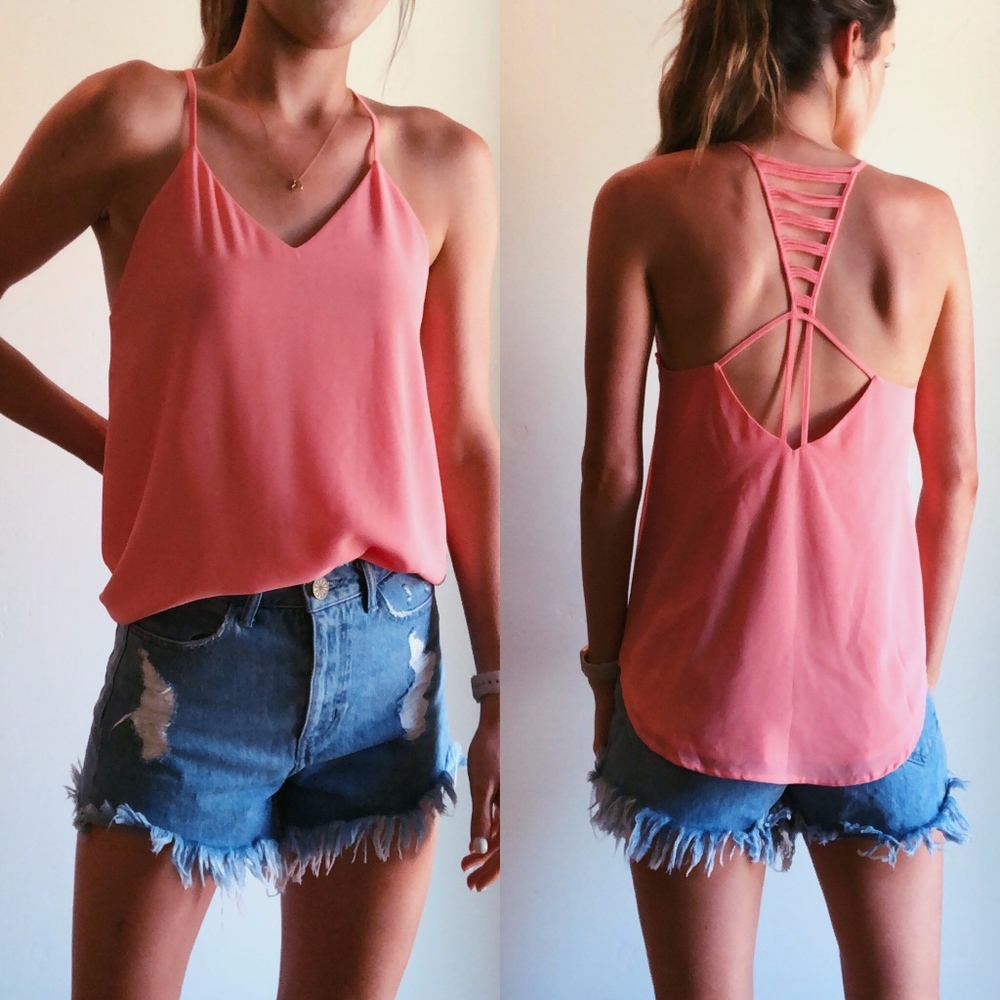 NWOT Naked Zebra Coral Tank Top